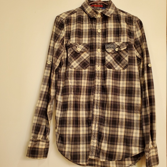 Super dry flannel button-down shirt - Picture 1 of 4
